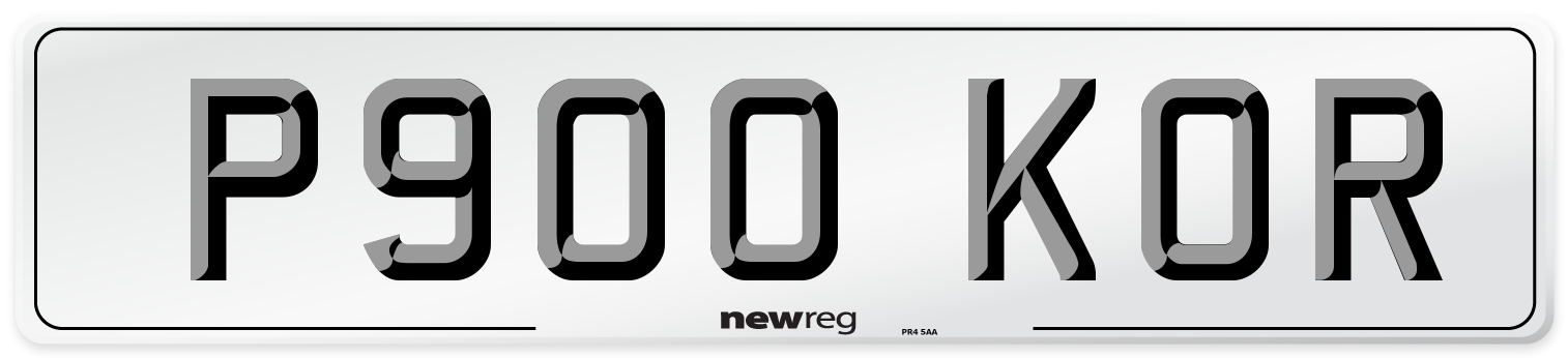 P900 KOR Number Plate from New Reg